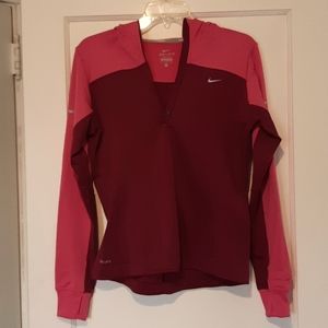 Nike Pink and Burgundy Athletic Hoodie
